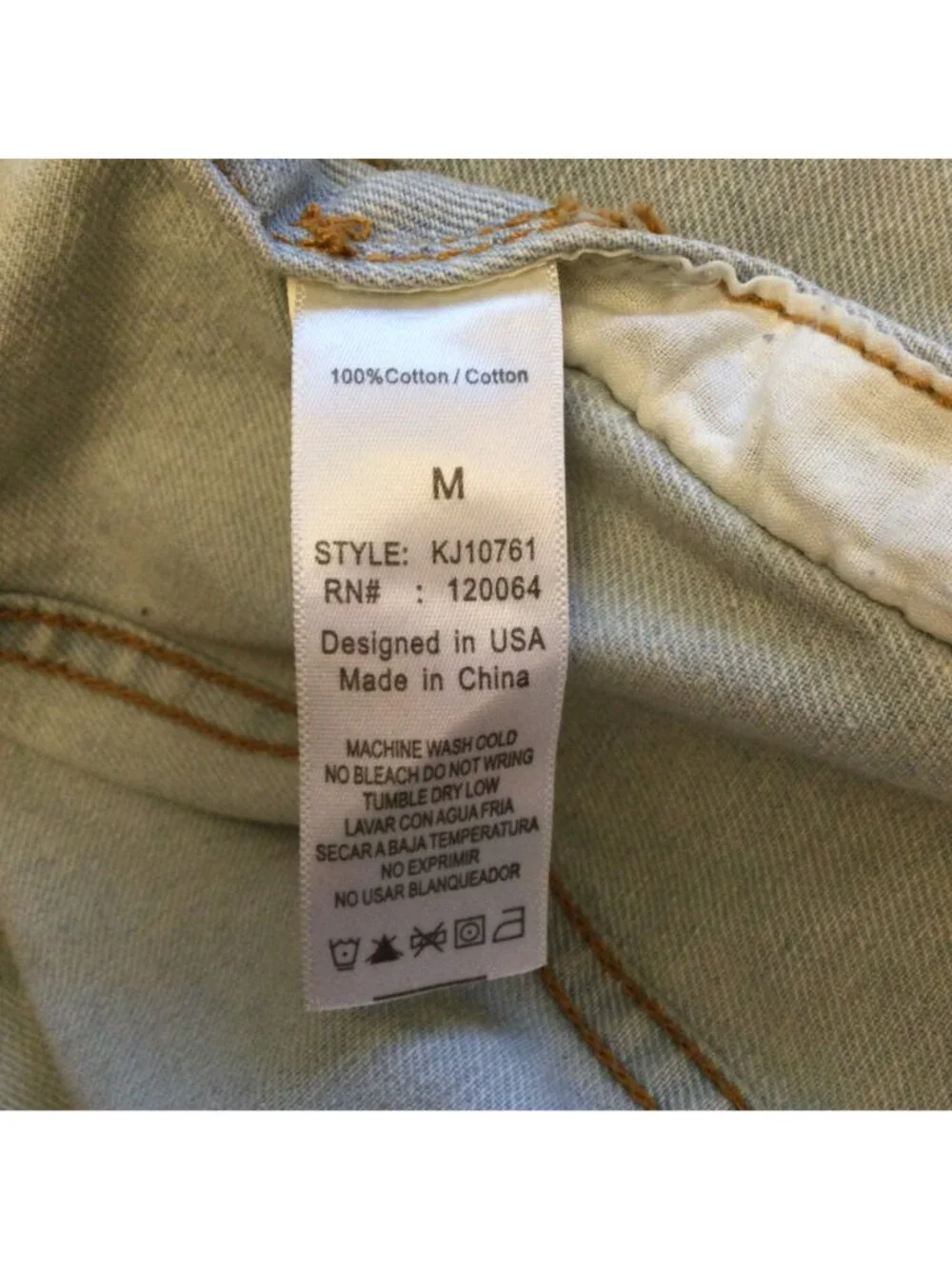 Mono B Womens Denim Jacket Size M Distressed Destroyed Rips